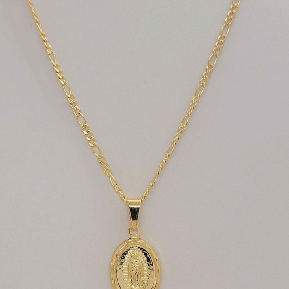 Brand New Brazilian 18k Gold Filled Virgen de Guadalupe Necklace - Picture 3 of 5